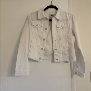 White Denim Cropped Jacket - SO Girls